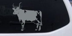 Cow Bull Car or Truck Window Decal Sticker (Telegrey)