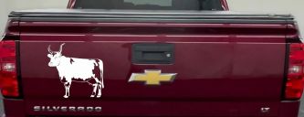 Cow Bull Car or Truck Window Decal Sticker (White)