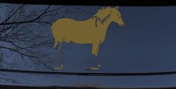 Clydesdale Horse Car or Truck Window Vinyl Decal Sticker (Gold)