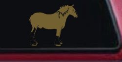 Clydesdale Horse Car or Truck Window Vinyl Decal Sticker (Gold)