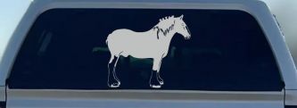 Clydesdale Horse Car or Truck Window Decal Sticker (Light Gray)