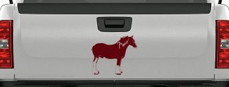 Clydesdale Horse Car or Truck Window Decal Sticker (Purple Red)