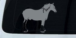 Clydesdale Horse Car or Truck Window Decal Sticker (Telegrey)
