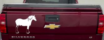 Clydesdale Horse Car or Truck Window Decal Sticker (White)