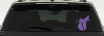 Horse Saddle Western Car or Truck Window Vinyl Decal Sticker (Purple)
