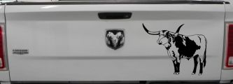 Longhorn Bull Car or Truck Window Decal Sticker (Black)