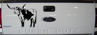 Longhorn Bull Car or Truck Window Decal Sticker (Black)