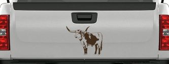 Longhorn Bull Car or Truck Window Decal Sticker (Brown)