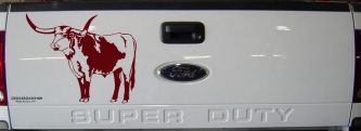 Longhorn Bull Car or Truck Window Decal Sticker (Purple Red)