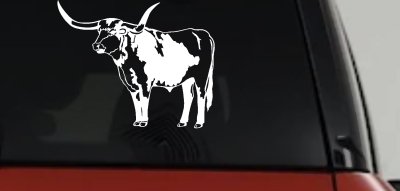 Longhorn Bull Car or Truck Window Vinyl Decal Sticker