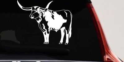 Longhorn Bull Car or Truck Window Vinyl Decal Sticker