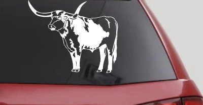 Longhorn Bull Car or Truck Window Vinyl Decal Sticker