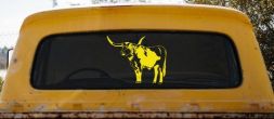 Longhorn Bull Car or Truck Window Decal Sticker (Yellow)