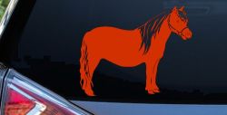 Shelton Pony Car or Truck Window Decal Sticker (Orange Red)
