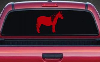 Shelton Pony Car or Truck Window Vinyl Decal Sticker (Red)