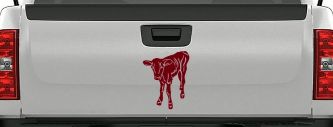Baby Calf Car or Truck Window Decal Sticker (Burgundy)