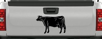 Solid Cow Car or Truck Window Decal Sticker (Black)