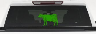 Solid Cow Car or Truck Window Vinyl Decal Sticker (Lime)