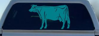 Solid Cow Car or Truck Window Decal Sticker (Turquoise Blue)