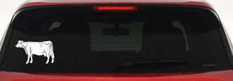 Solid Cow Car or Truck Window Decal Sticker (White)