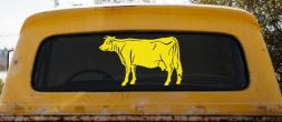 Solid Cow Car or Truck Window Decal Sticker (Yellow)