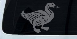 Solid Duck Car or Truck Window Vinyl Decal Sticker (Silver)