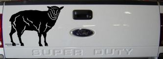 Solid Lamb Car or Truck Window Decal Sticker (Black)