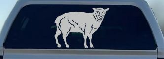 Solid Lamb Car or Truck Window Decal Sticker (Light Gray)