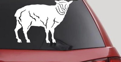 Solid Lamb Car or Truck Window Vinyl Decal Sticker