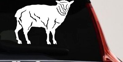Solid Lamb Car or Truck Window Vinyl Decal Sticker