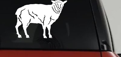 Solid Lamb Car or Truck Window Vinyl Decal Sticker