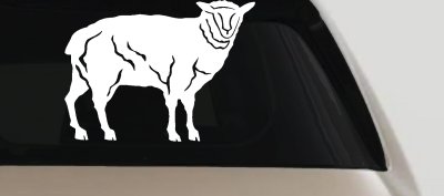 Solid Lamb Car or Truck Window Vinyl Decal Sticker