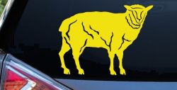 Solid Lamb Car or Truck Window Decal Sticker (Yellow)