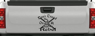 Gadsden Dont Tread On a Rebel Country Car or Truck Window Decal Sticker (Black)