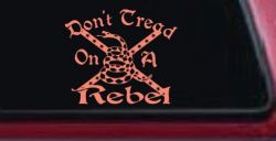 Gadsden Dont Tread On a Rebel Country Car or Truck Window Decal Sticker (Coral)
