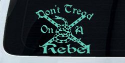 Gadsden Dont Tread On a Rebel Country Car or Truck Window Decal Sticker (Mint)