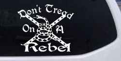 Gadsden Dont Tread On a Rebel Country Car or Truck Window Decal Sticker