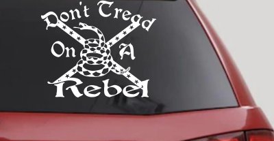 Gadsden Dont Tread On a Rebel Country Car or Truck Window Vinyl Decal Sticker