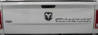 JESUS is the way Christian Car or Truck Window Decal Sticker (Black)
