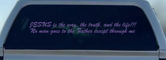 JESUS is the way Christian Car or Truck Window Decal Sticker (Purple)