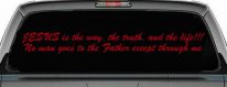 JESUS is the way Christian Car or Truck Window Decal Sticker (Red)