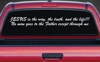 JESUS is the way Christian Car or Truck Window Decal Sticker