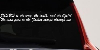 JESUS is the way Christian Car or Truck Window Vinyl Decal Sticker