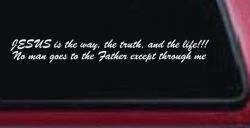 JESUS is the way Christian Car or Truck Window Decal Sticker