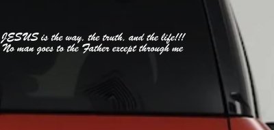 JESUS is the way Christian Car or Truck Window Vinyl Decal Sticker