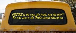 JESUS is the way Christian Car or Truck Window Decal Sticker (Yellow)