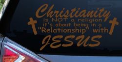 Relationship With Jesus Christian Car or Truck Window Decal Sticker (Copper)