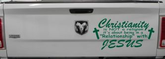 Relationship With Jesus Christian Car or Truck Window Decal Sticker (Dark Green)