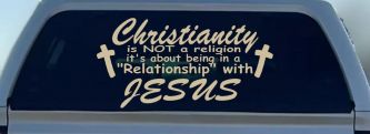Relationship With Jesus Christian Car or Truck Window Vinyl Decal Sticker (Desert Sand)