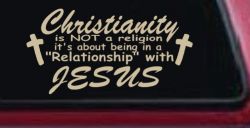 Relationship With Jesus Christian Car or Truck Window Vinyl Decal Sticker (Desert Sand)